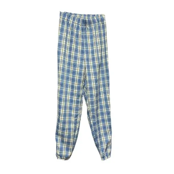 Blue Plaid Pull On Casual Pant XS - Picture 2 of 9